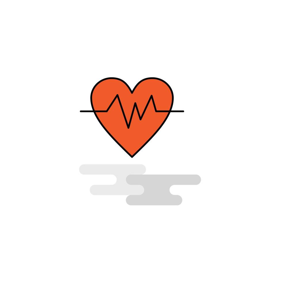 Flat Heart beat Icon Vector