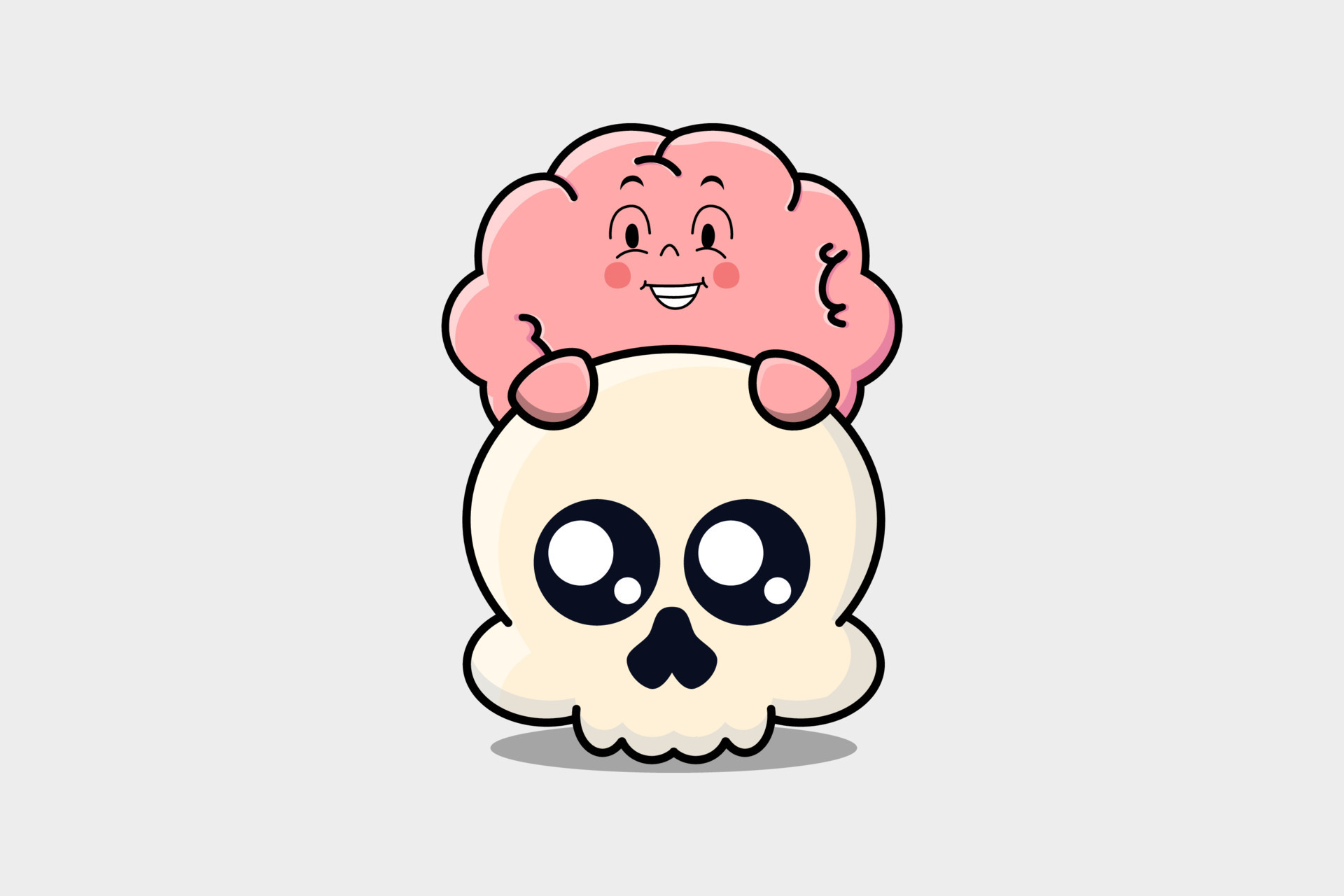 Cute Brain cartoon character hiding in skull 14272688 Vector Art at Vecteezy Cute Brain cartoon character hiding in skull 14272688 Vector Art at Vecteezy