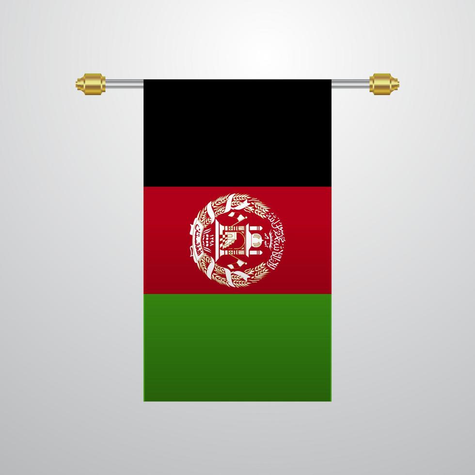 bandera colgante de afganistán vector