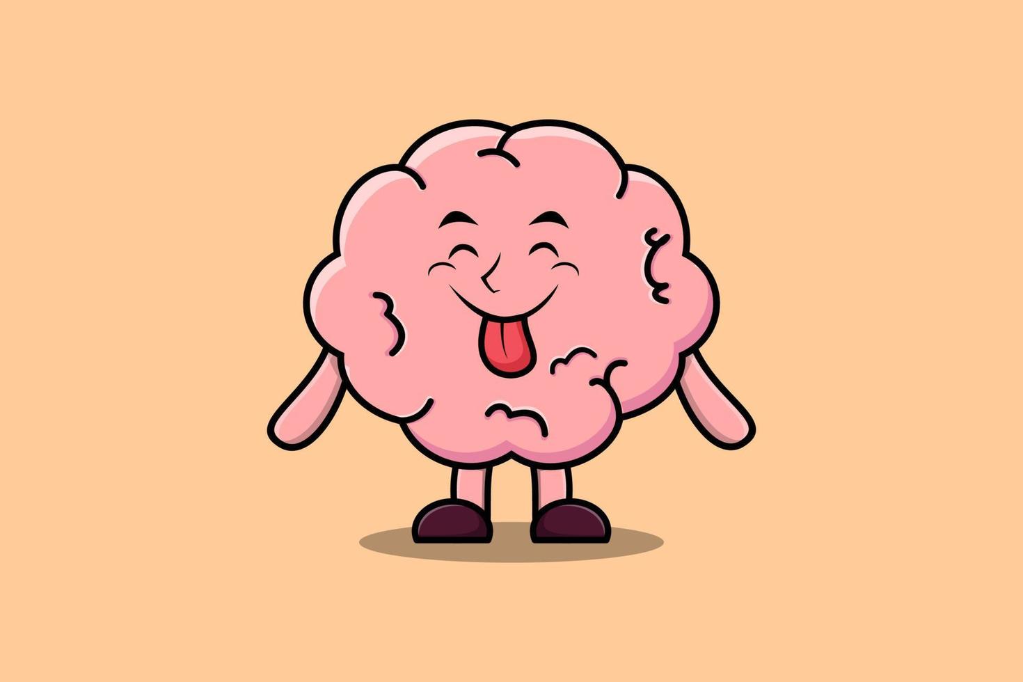 Cute cartoon Brain with flashy expression vector