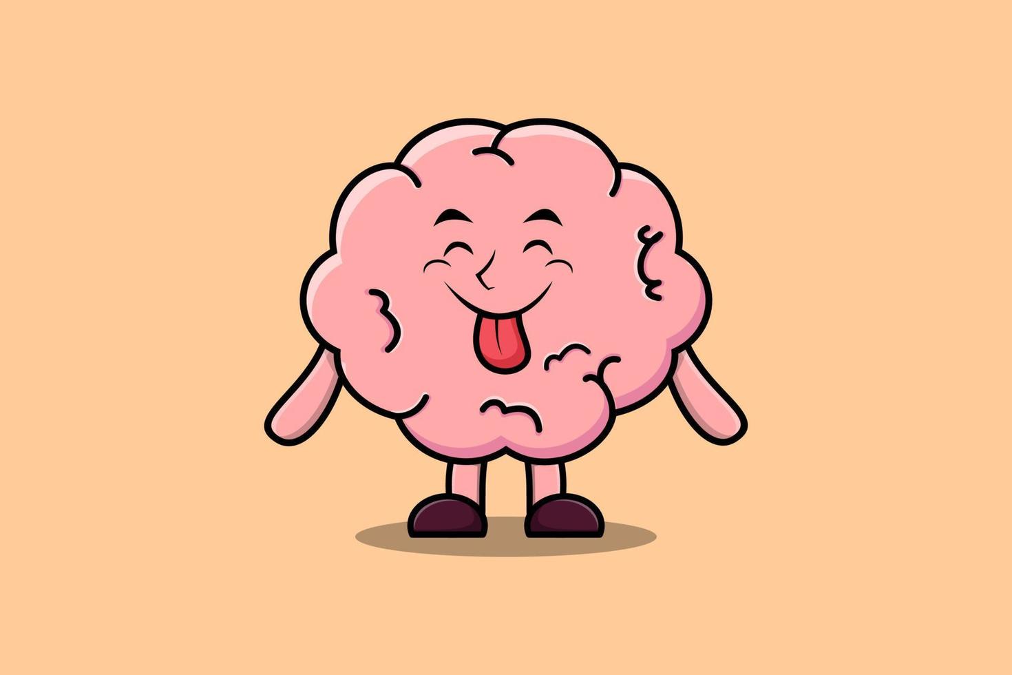 lindo cerebro de dibujos animados con expresión llamativa vector