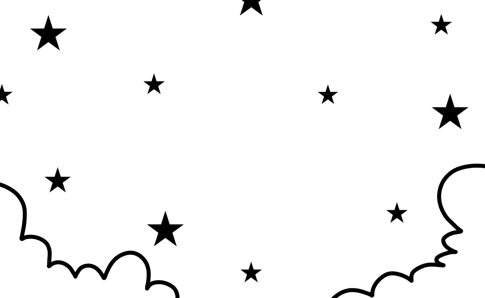 Overlay sunburst with clouds and stars design png