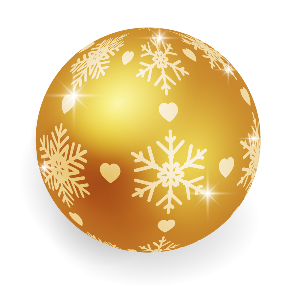 Metallic Gold Christmas Ball. png