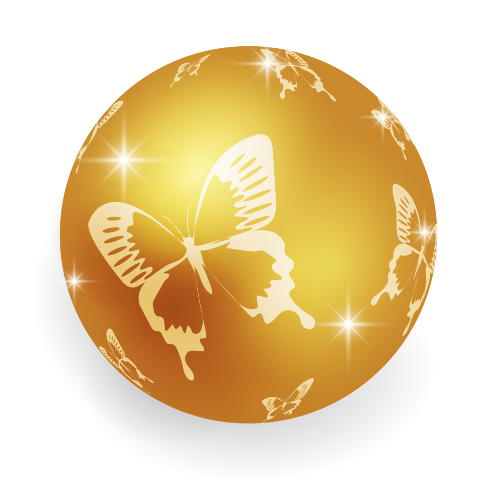Metallic Gold Christmas Ball. png