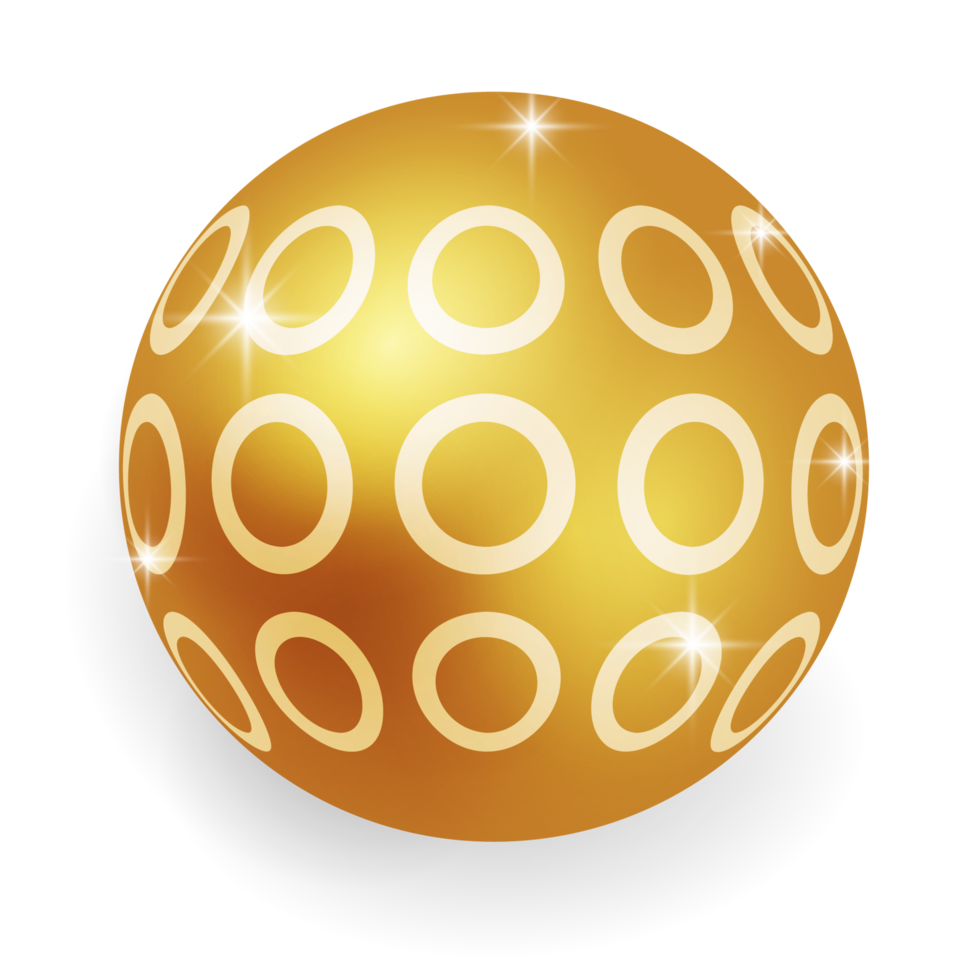 Metallic Gold Christmas Ball. png