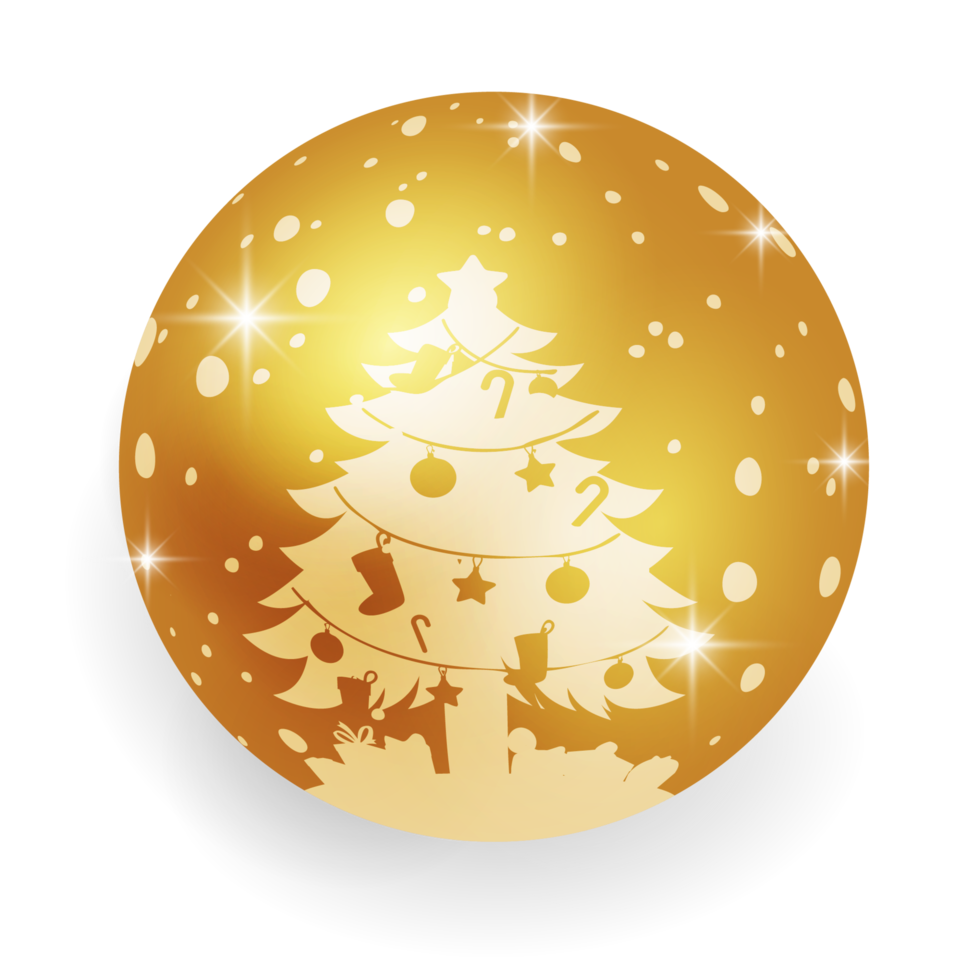 Metallic Gold Christmas Ball. png