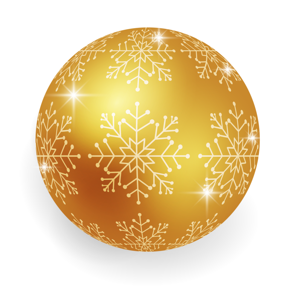 boule de noël en or métallique. png