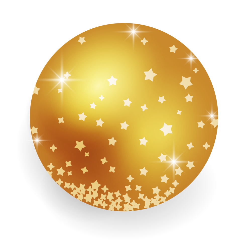 Metallic Gold Christmas Ball. png