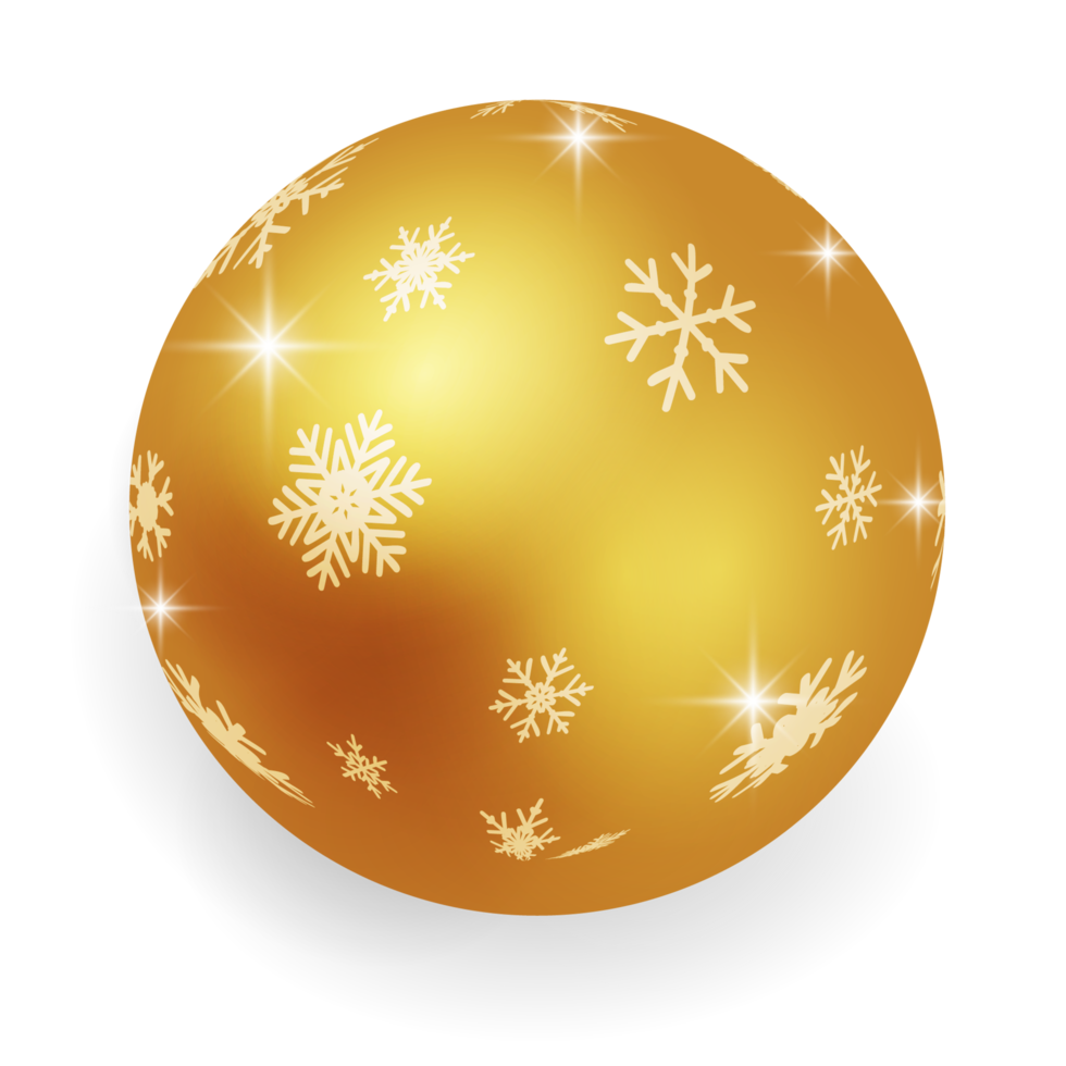 Metallic Gold Christmas Ball. png