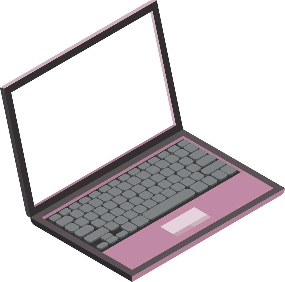 laptop illustration in 3D isometric style vector