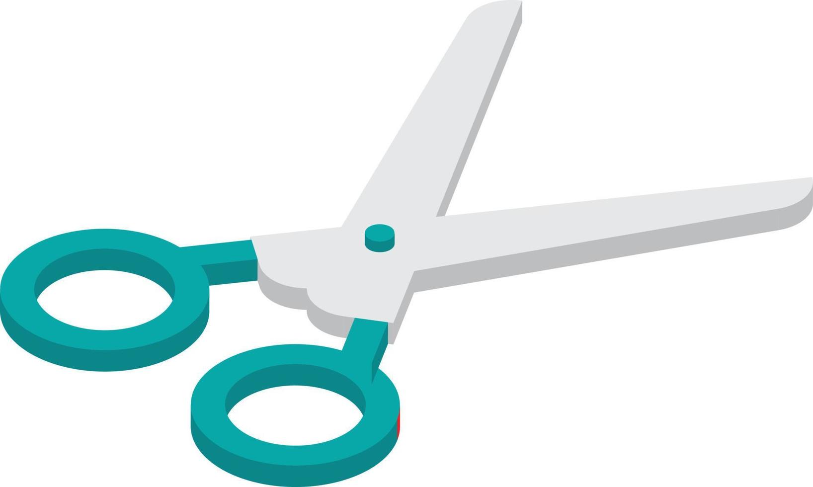 scissors illustration in 3D isometric style vector