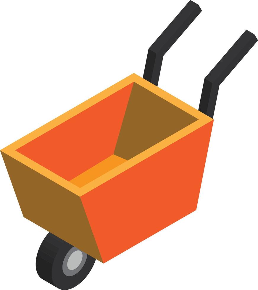 construction material trolley illustration in 3D isometric style vector