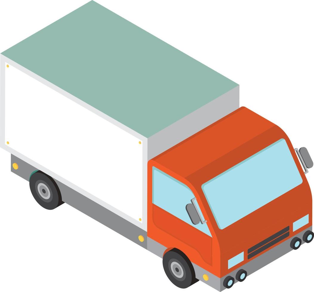 delivery truck illustration in 3D isometric style vector