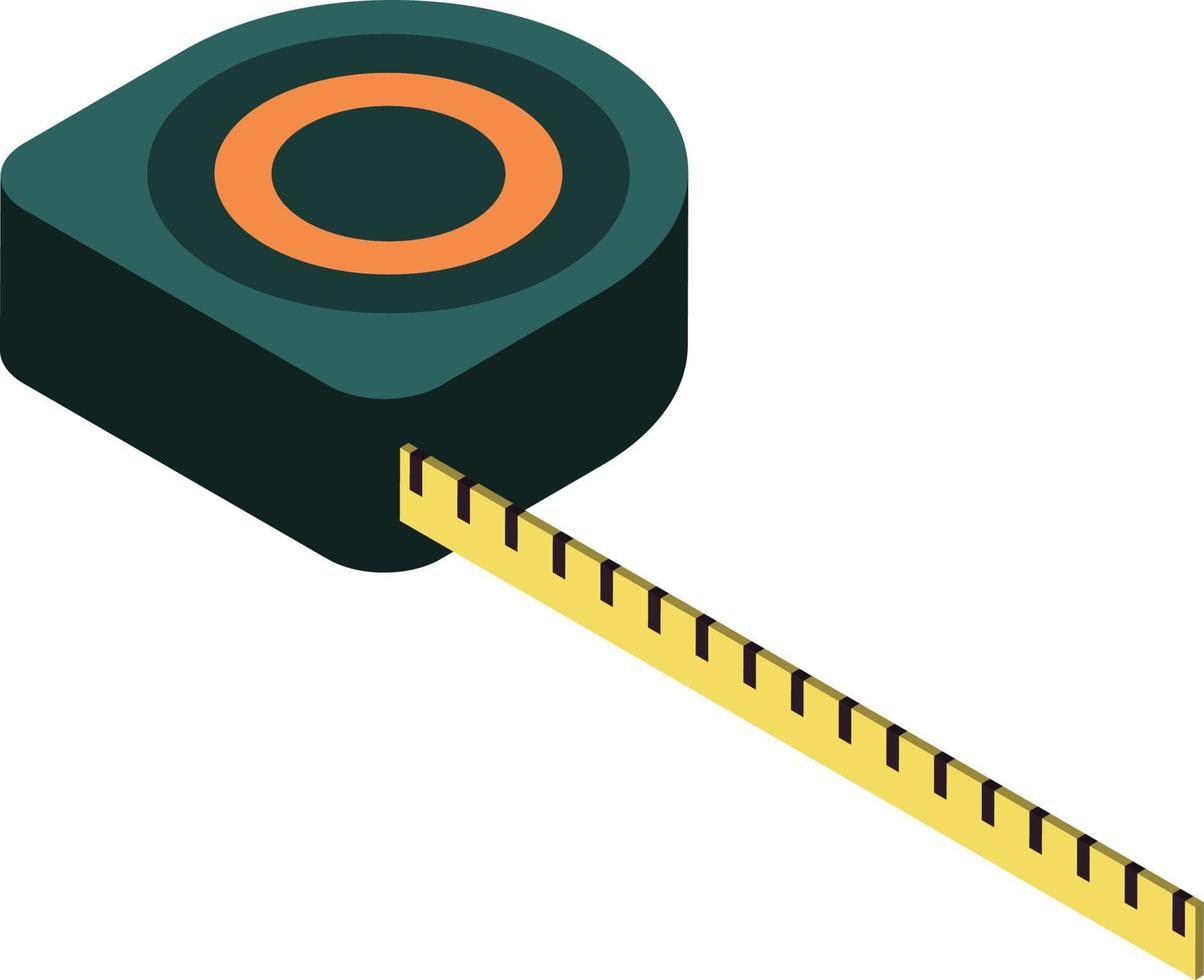 tape measure illustration in 3D isometric style vector