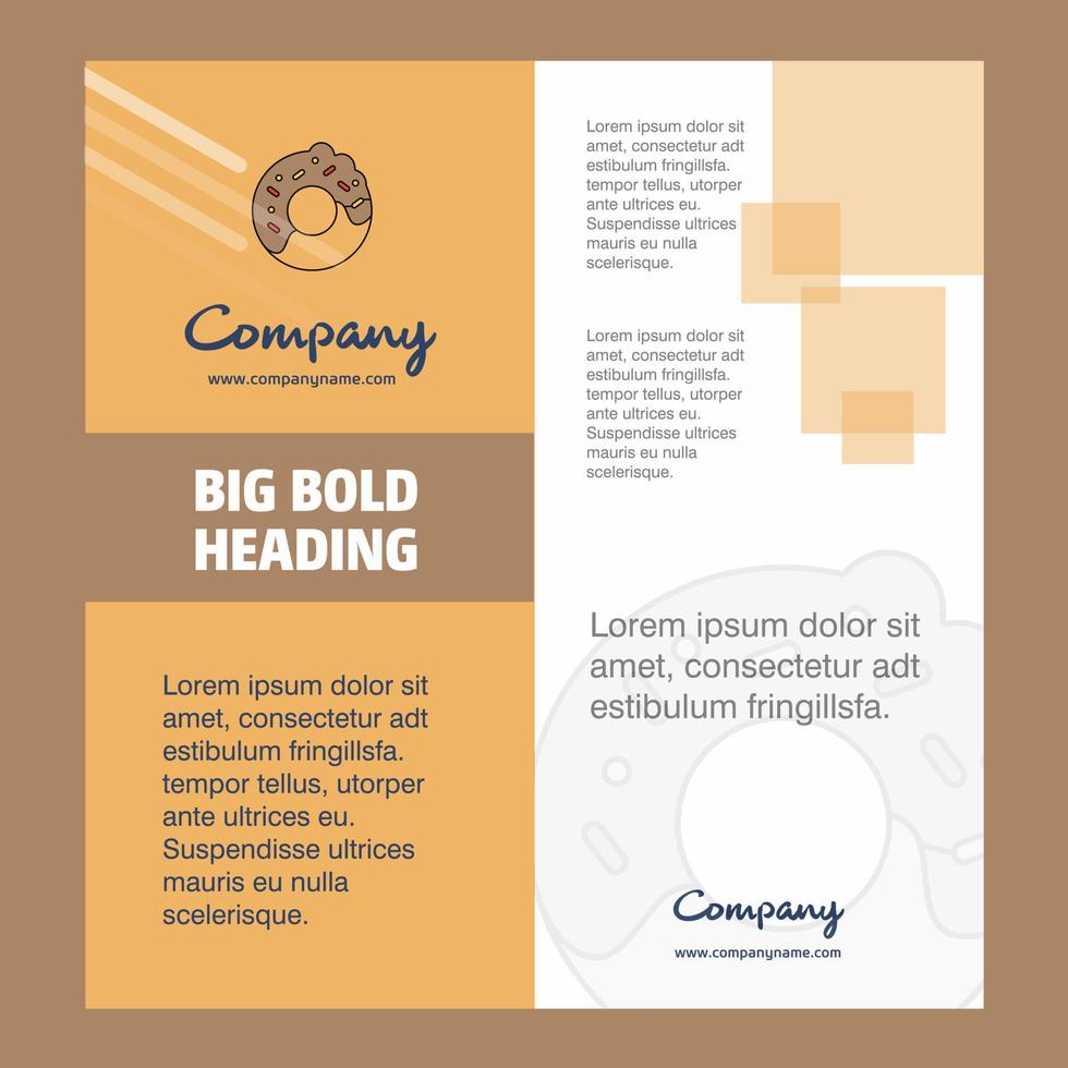 Doughnut Company Brochure Title Page Design Company profile annual report presentations leaflet Vector Background