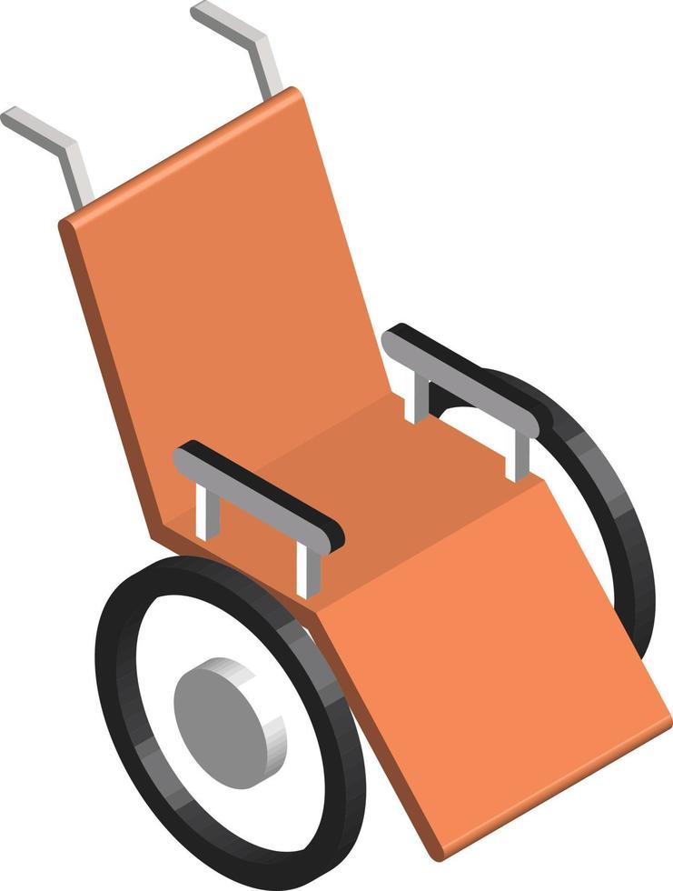 wheelchair illustration in 3D isometric style vector