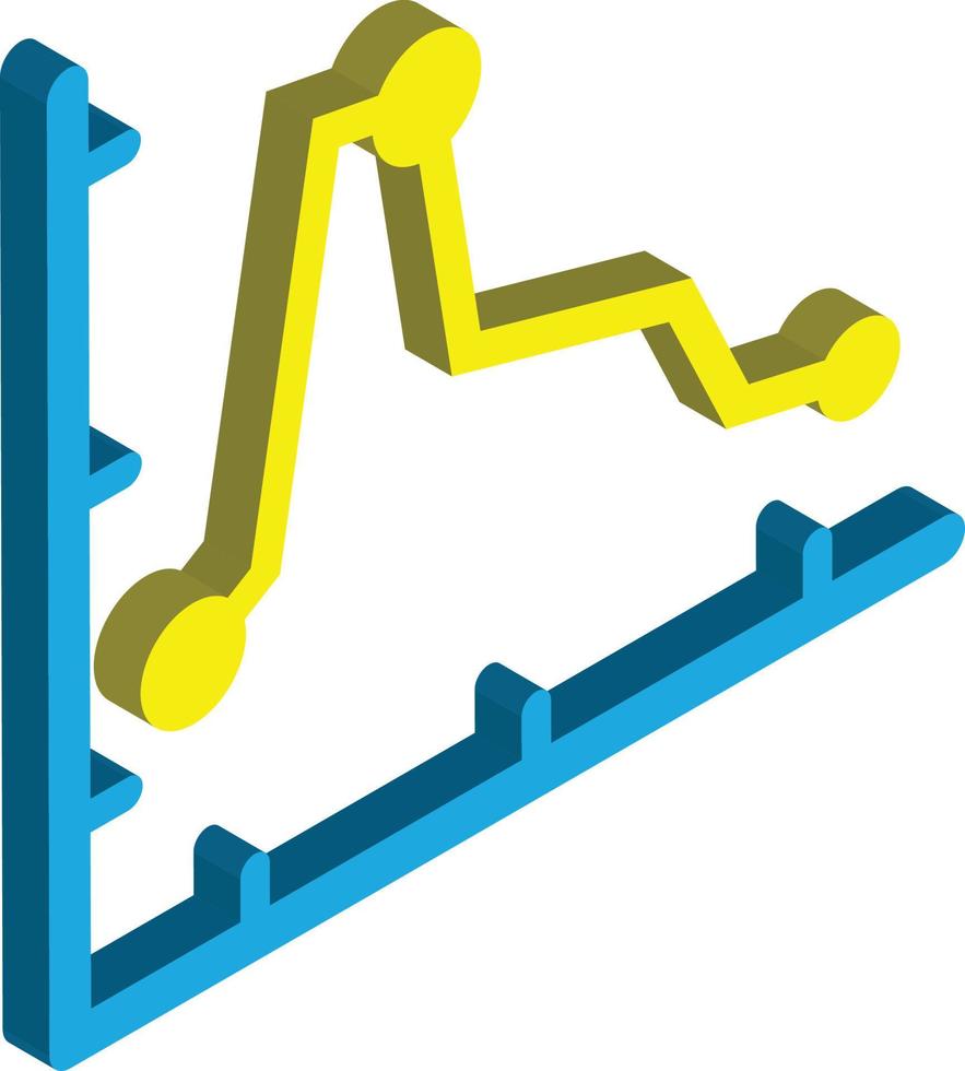 stock chart illustration in 3D isometric style vector