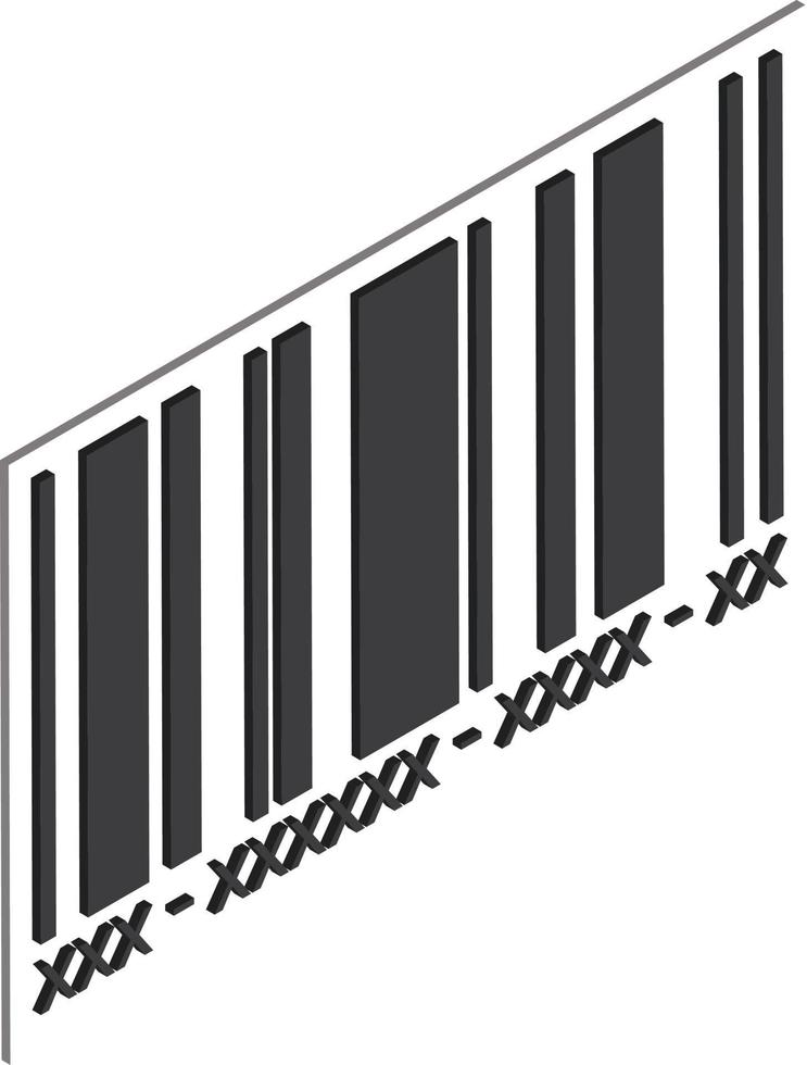 barcode illustration in 3D isometric style vector