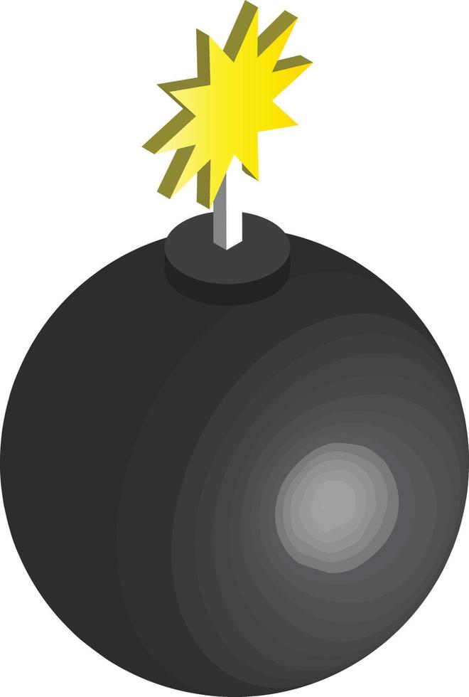 bomb illustration in 3D isometric style vector