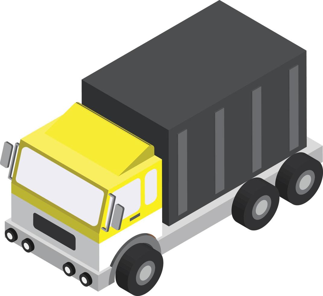 delivery truck illustration in 3D isometric style vector