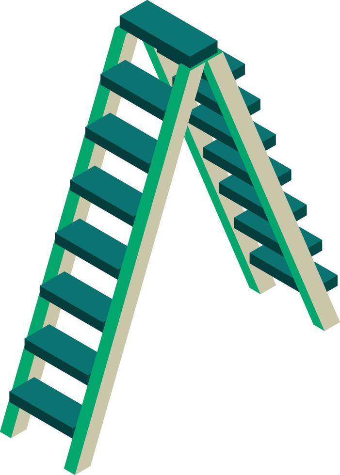 construction climbing ladder illustration in 3D isometric style vector