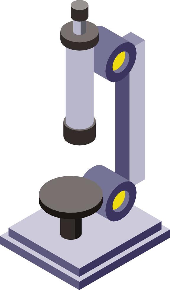 microscope illustration in 3D isometric style vector