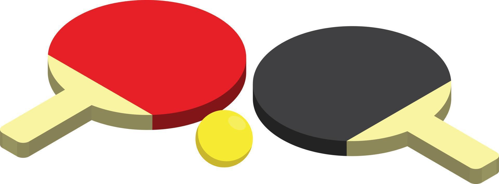 table tennis illustration in 3D isometric style vector