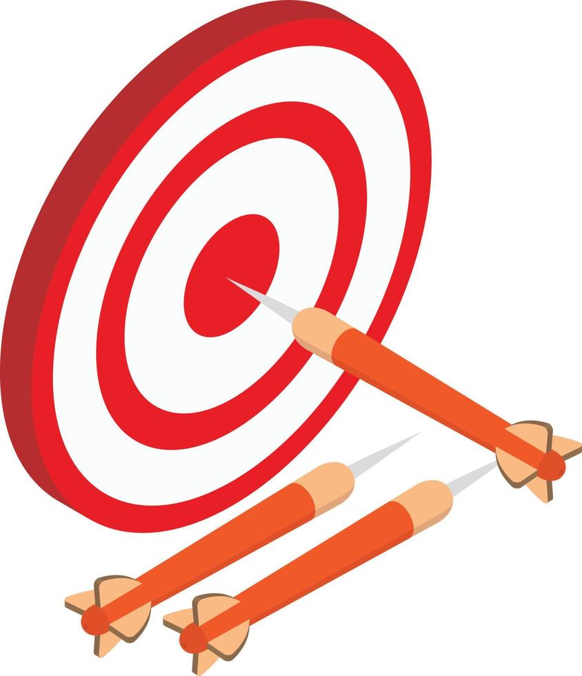 darts illustration in 3D isometric style vector