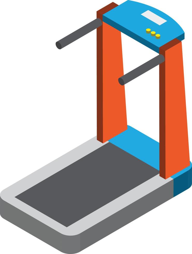 indoor treadmill illustration in 3D isometric style vector