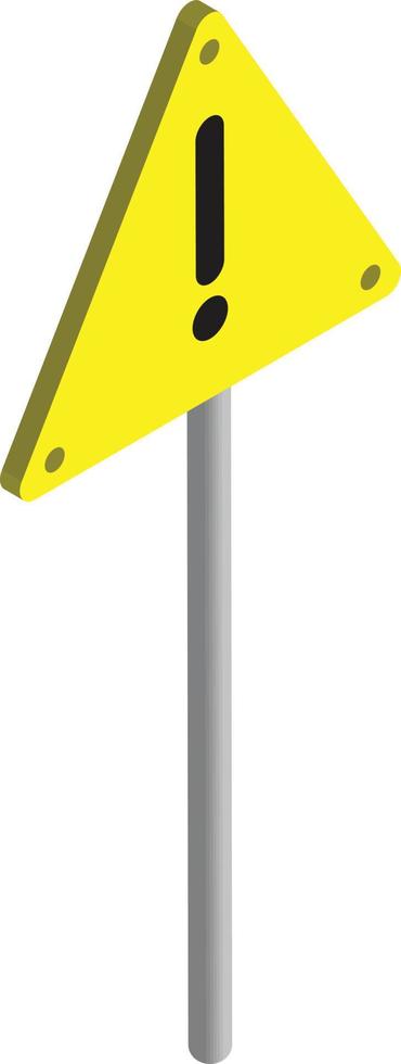 construction warning sign illustration in 3D isometric style vector