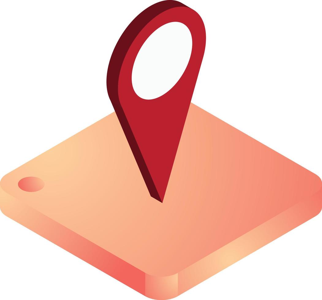 location pin illustration in 3D isometric style vector