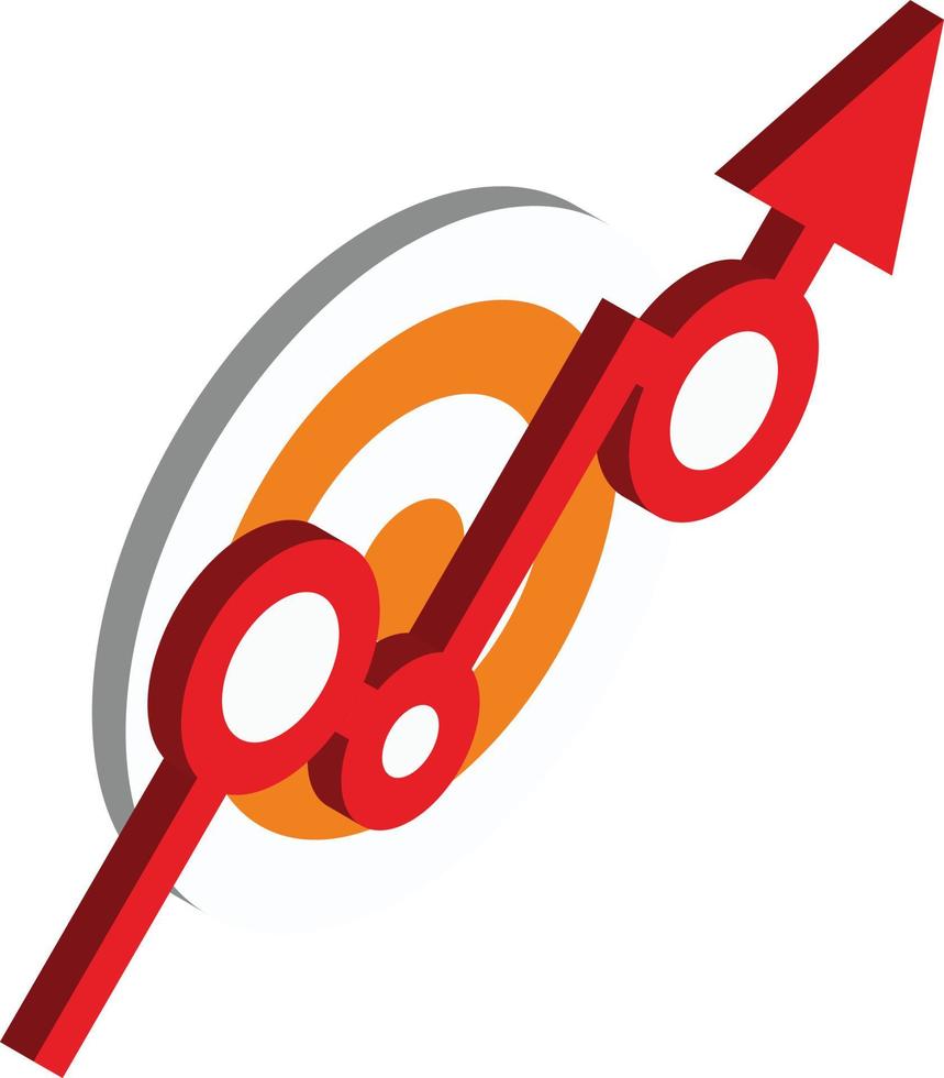 circle graph illustration in 3D isometric style vector