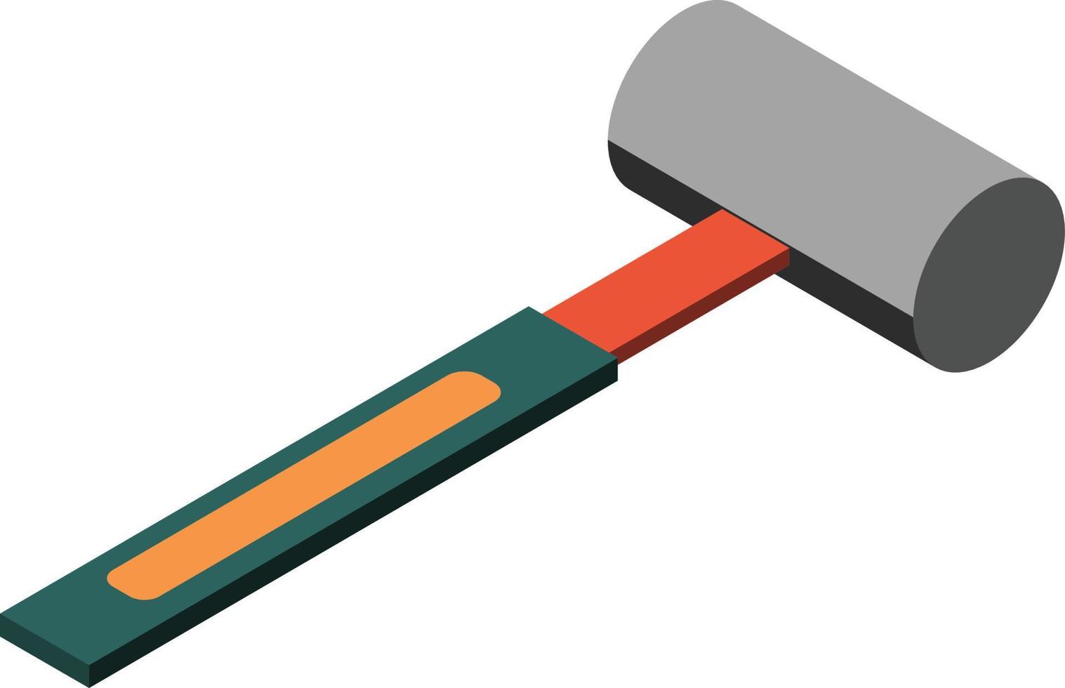 construction hammer illustration in 3D isometric style vector