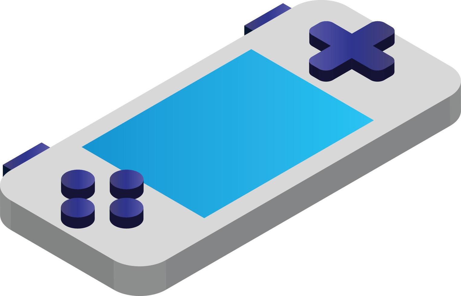 portable game device illustration in 3D isometric style vector