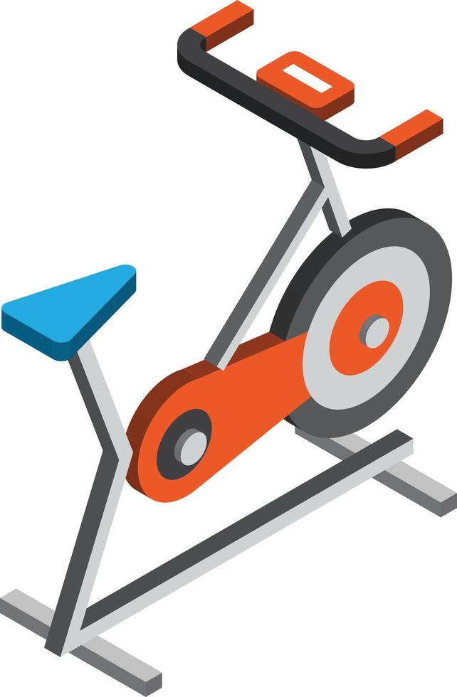indoor bike illustration in 3D isometric style vector