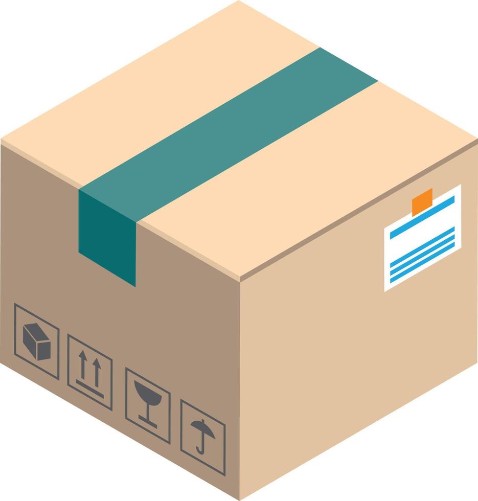 parcel box illustration in 3D isometric style vector