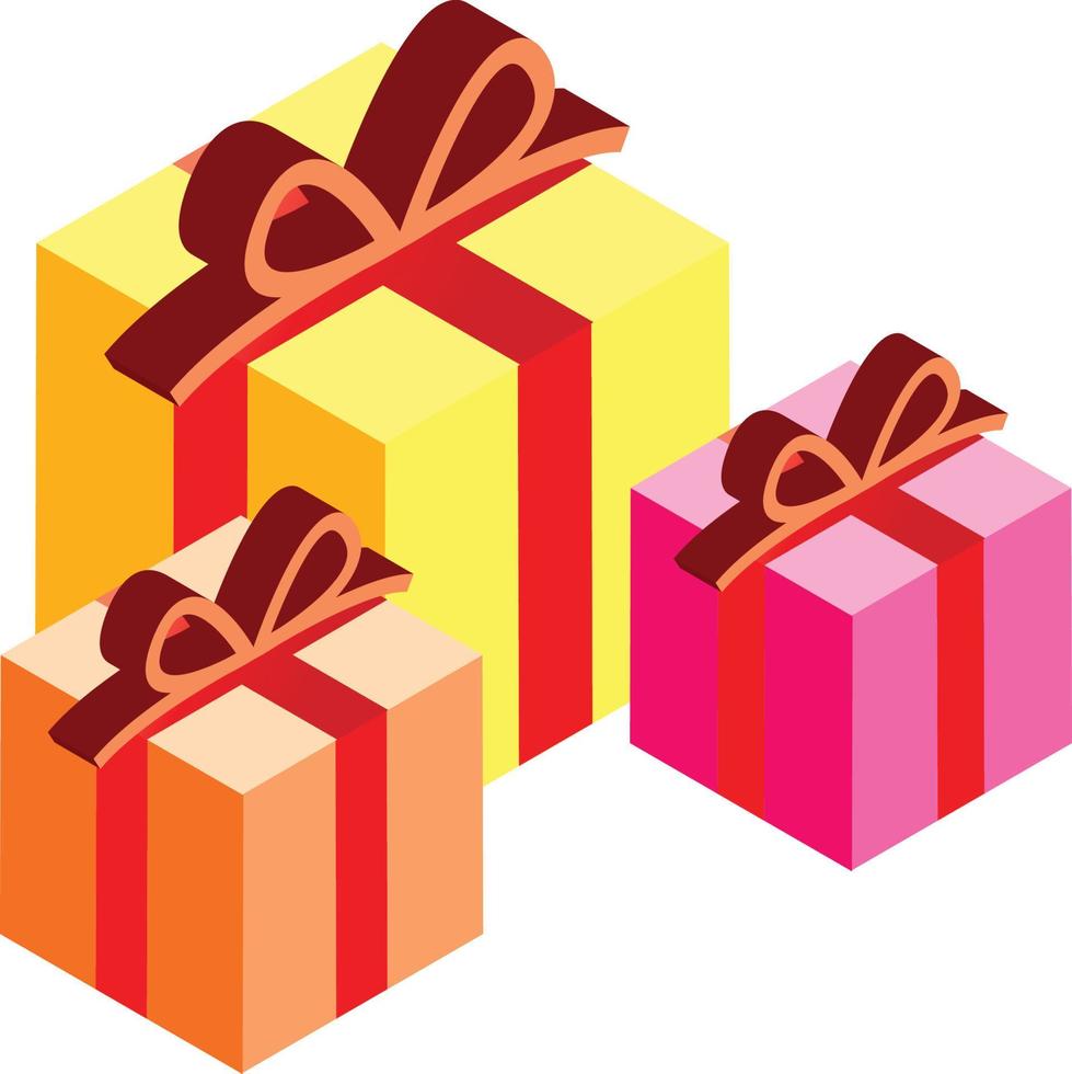 stacked gift boxes illustration in 3D isometric style vector