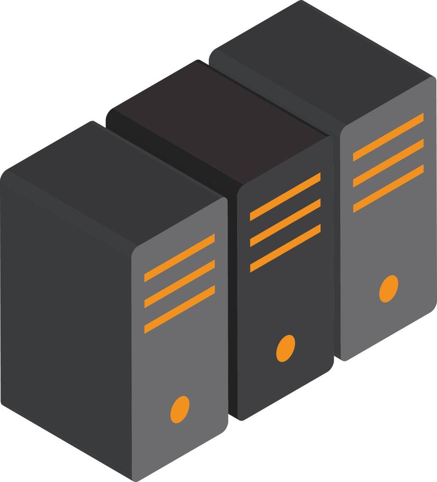 ilustración de servidores y almacenamiento en estilo isométrico 3d vector