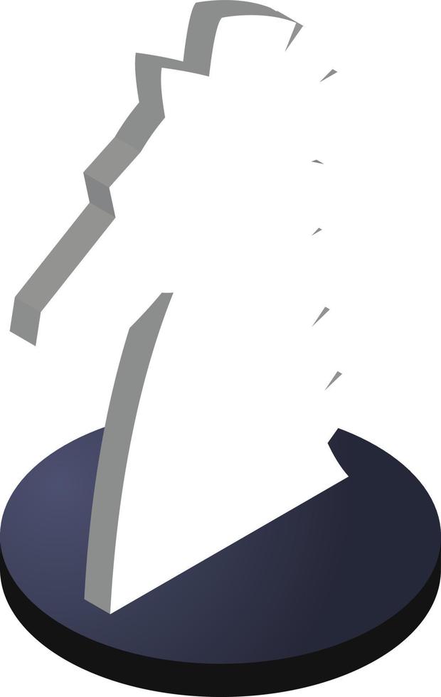 chess horse illustration in 3D isometric style vector