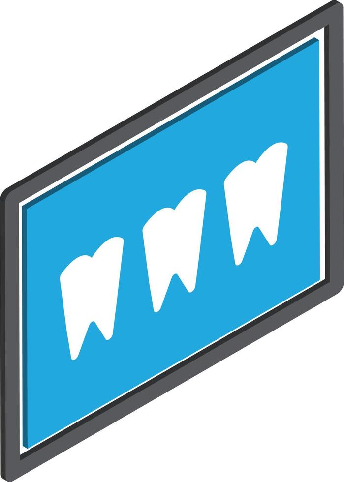 dental x ray illustration in 3D isometric style vector