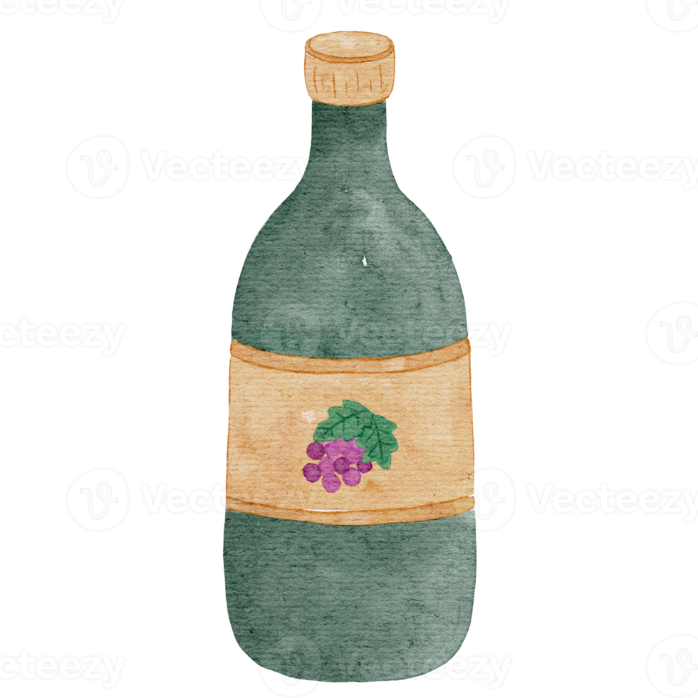 illustration aquarelle de vin png