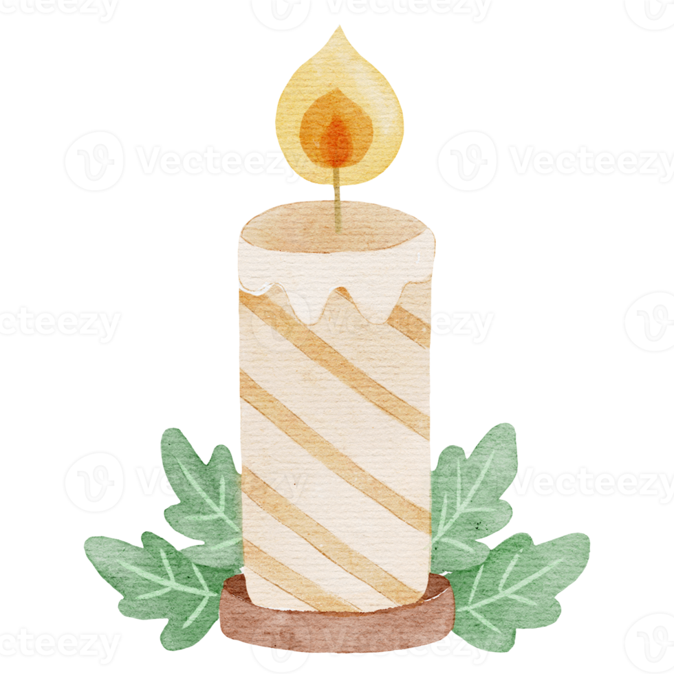 vela de navidad acuarela ilustración png