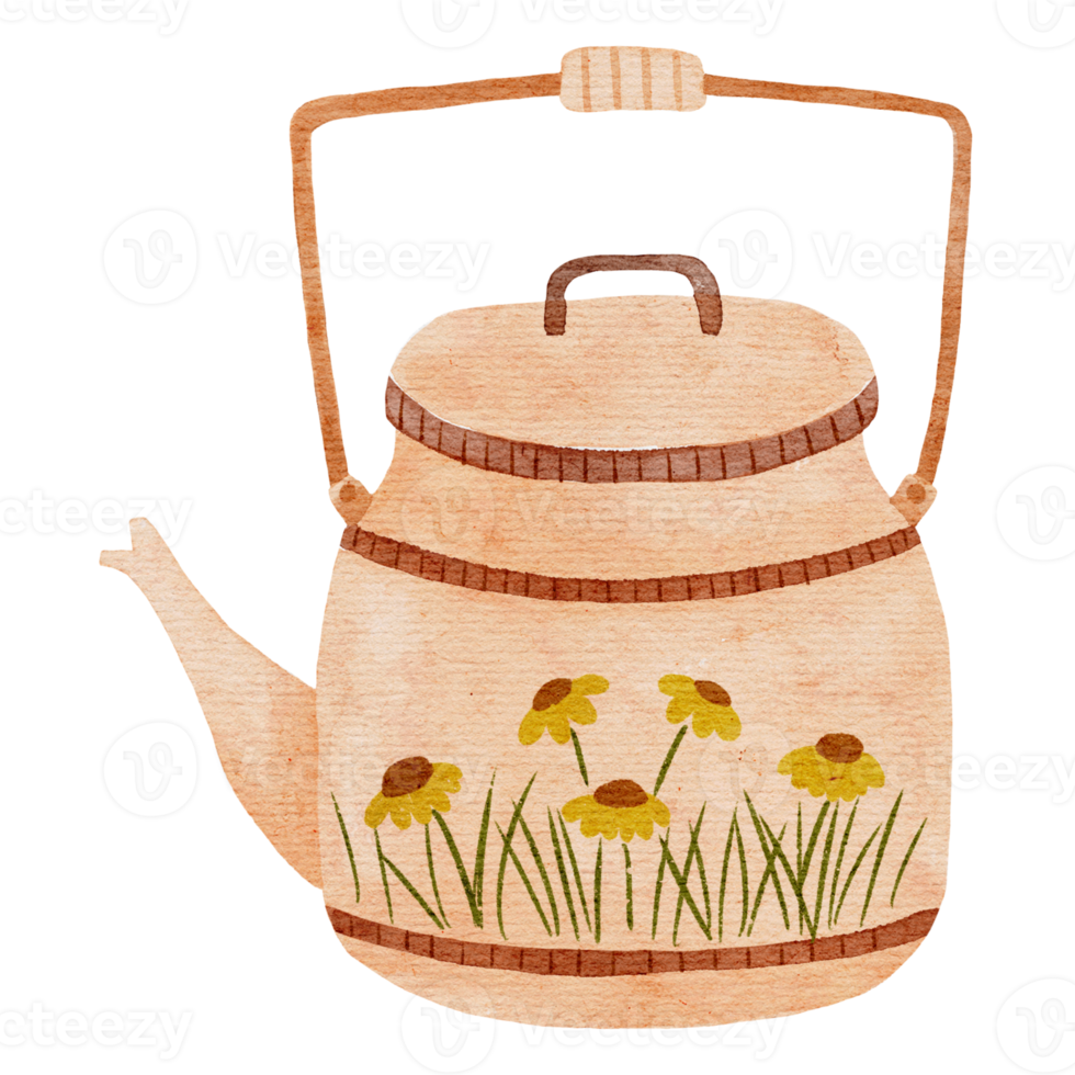 Kettle Watercolor Illustration png