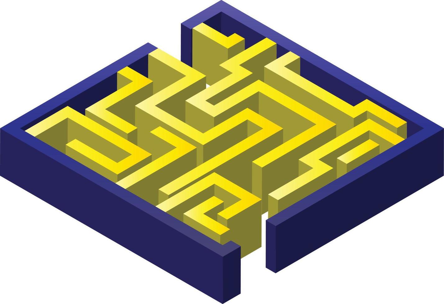 children toy maze illustration in 3D isometric style vector