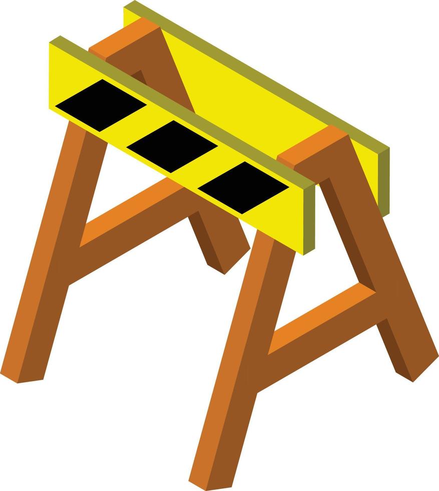 construction zone barrier illustration in 3D isometric style vector