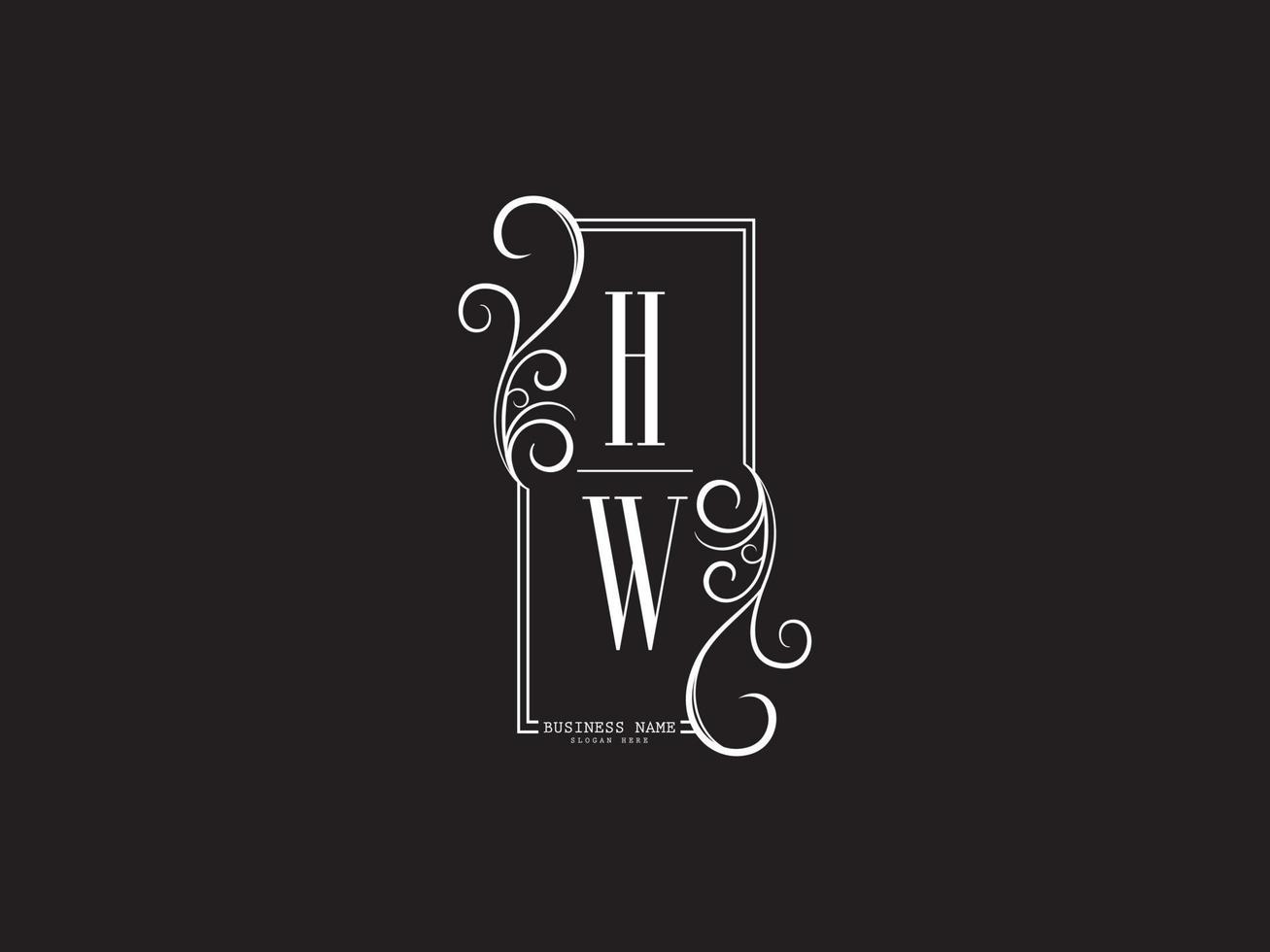 Minimalist HW wh Luxury Logo Letter Vector Image Design