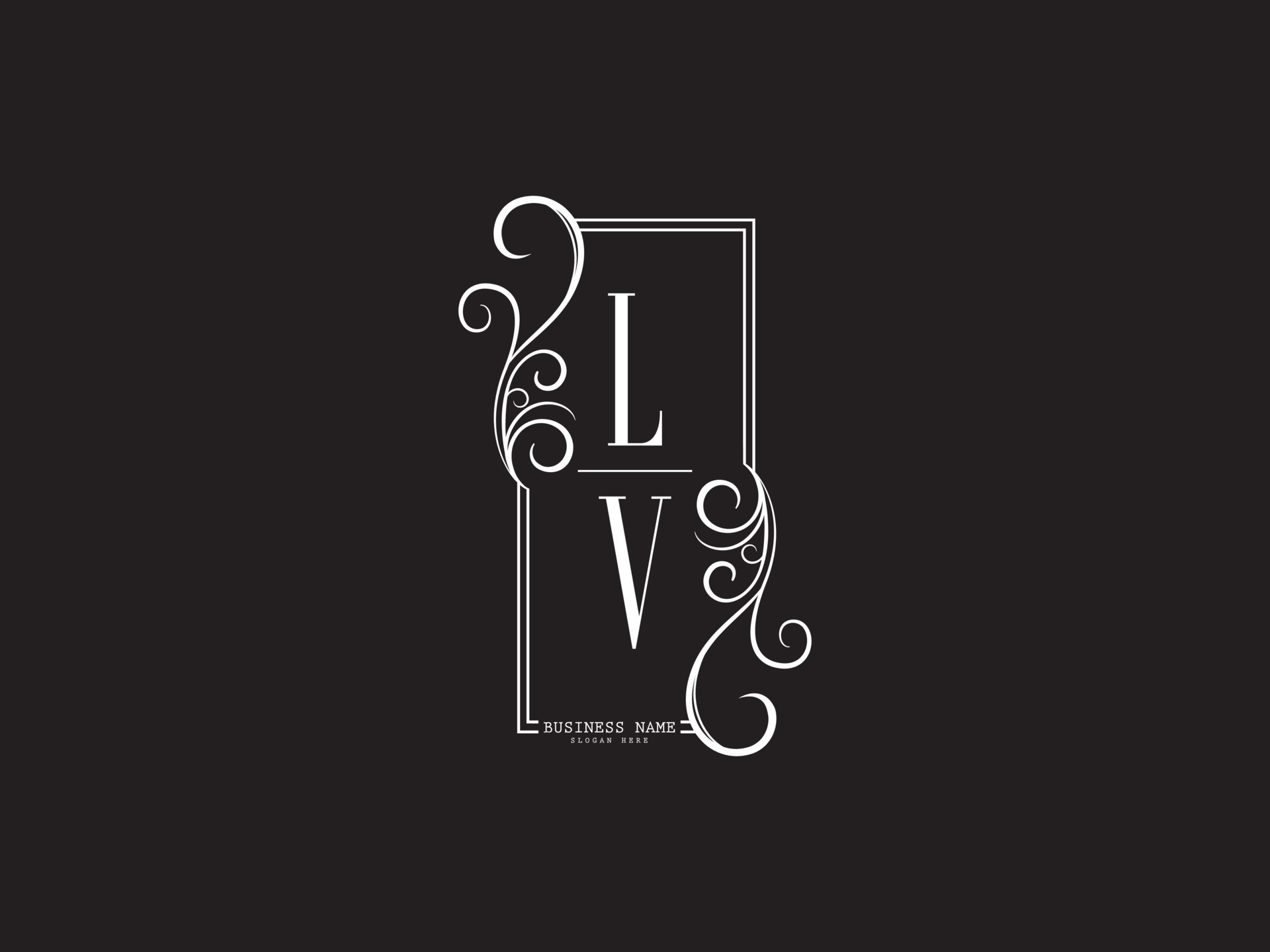 luxury l v logo design