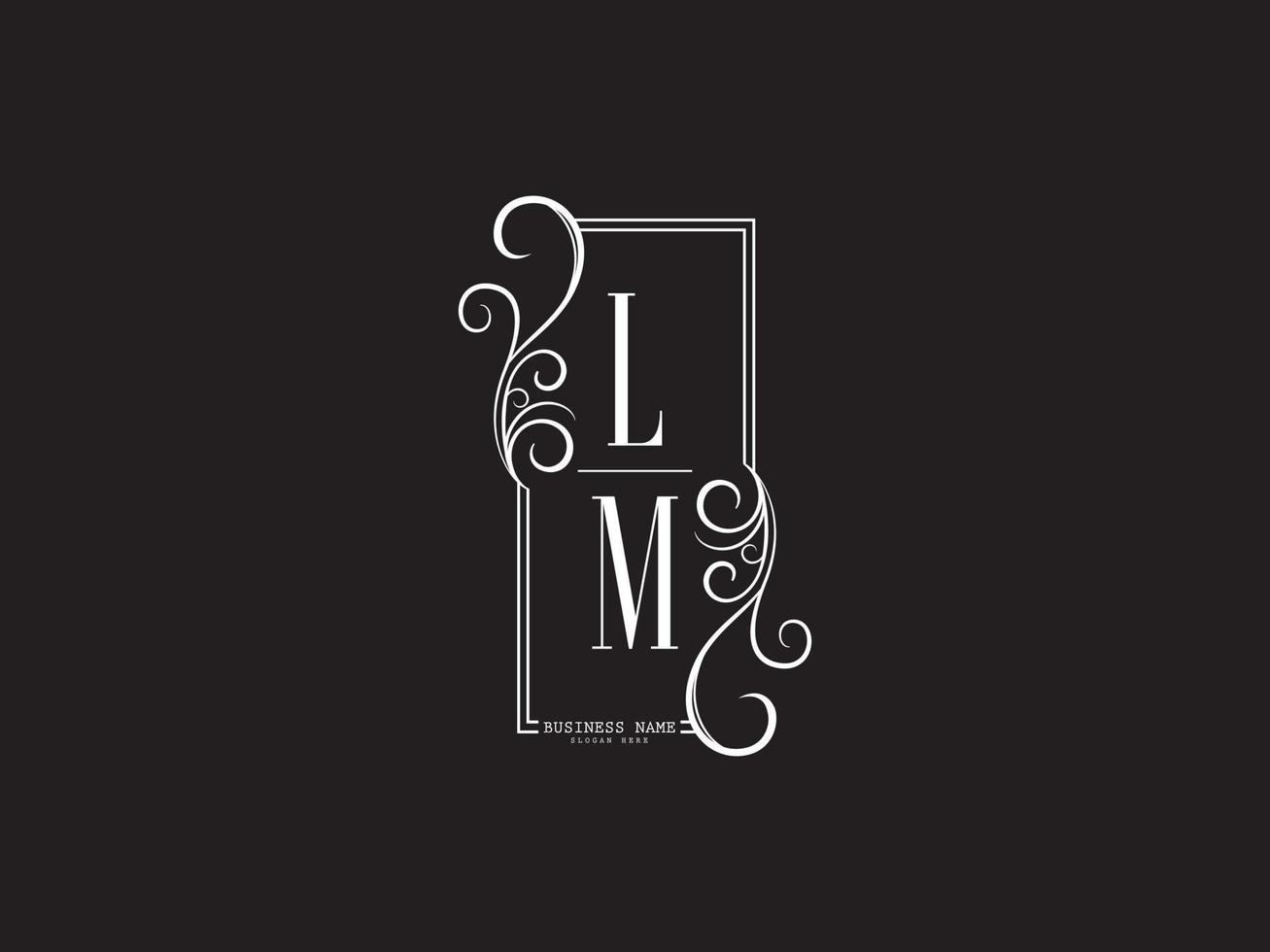 Letter LM Logo Icon, Initials Lm ml Luxury Logo Image Design vector