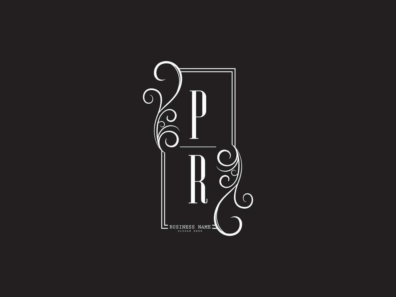 Initials PR Luxury Logo Letter Vector