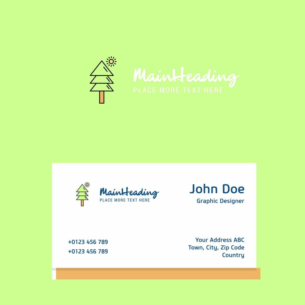 Tree logo Design with business card template Elegant corporate identity Vector